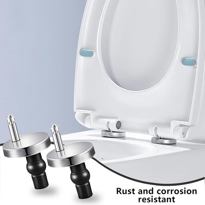Toilet Seat Hinges - 2 Pieces - Toilet Seat Hinge Set - Universal Hinges for Toilet Seat - Toilet Seat Installation Mounting Set - Stainless Steel - Adjustable - Easy to Install - Replacement Hinges for Toilet Seat - Hinge Replacement Set