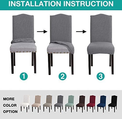 Chair Covers - 4 Pieces - Dining Room Chair Cover - Sofa Cover - Chair Covers for Dining Chairs - Chair Protectors - Stretch Chair Covers - Chair Cover - Water-Repellent - Office and Home Use - Cover - Protect Your Chairs Stylishly - Light Grey