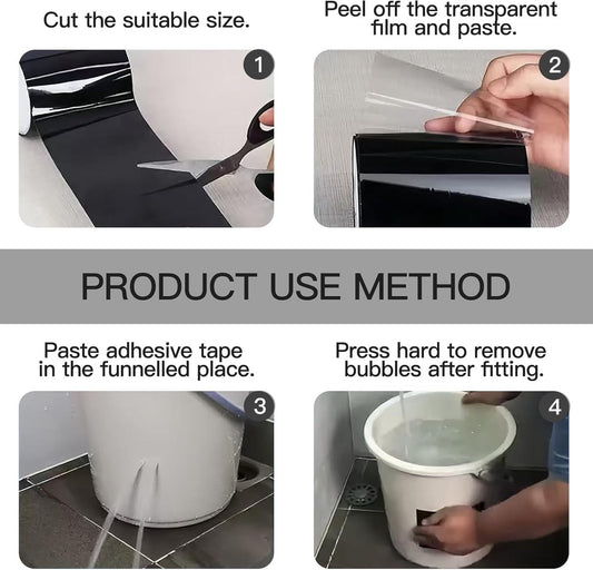 2 pieces - 1.5 m*10 cm - waterproof repair tape - for repairing swimming pools, tents and ponds - repair tape - waterproof adhesive tape - leak-proof tape - insulation tape - sealing tape - for pipes, tents, swimming pools - black