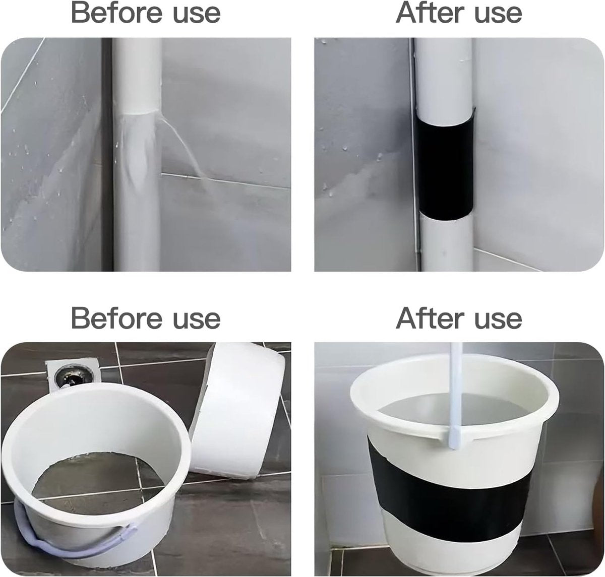 1.5 m*10 cm - waterproof repair tape - for repairing swimming pools, tents and ponds - repair tape - waterproof adhesive tape - leak-proof tape - insulation tape - sealing tape - for pipes, tents, swimming pools - black