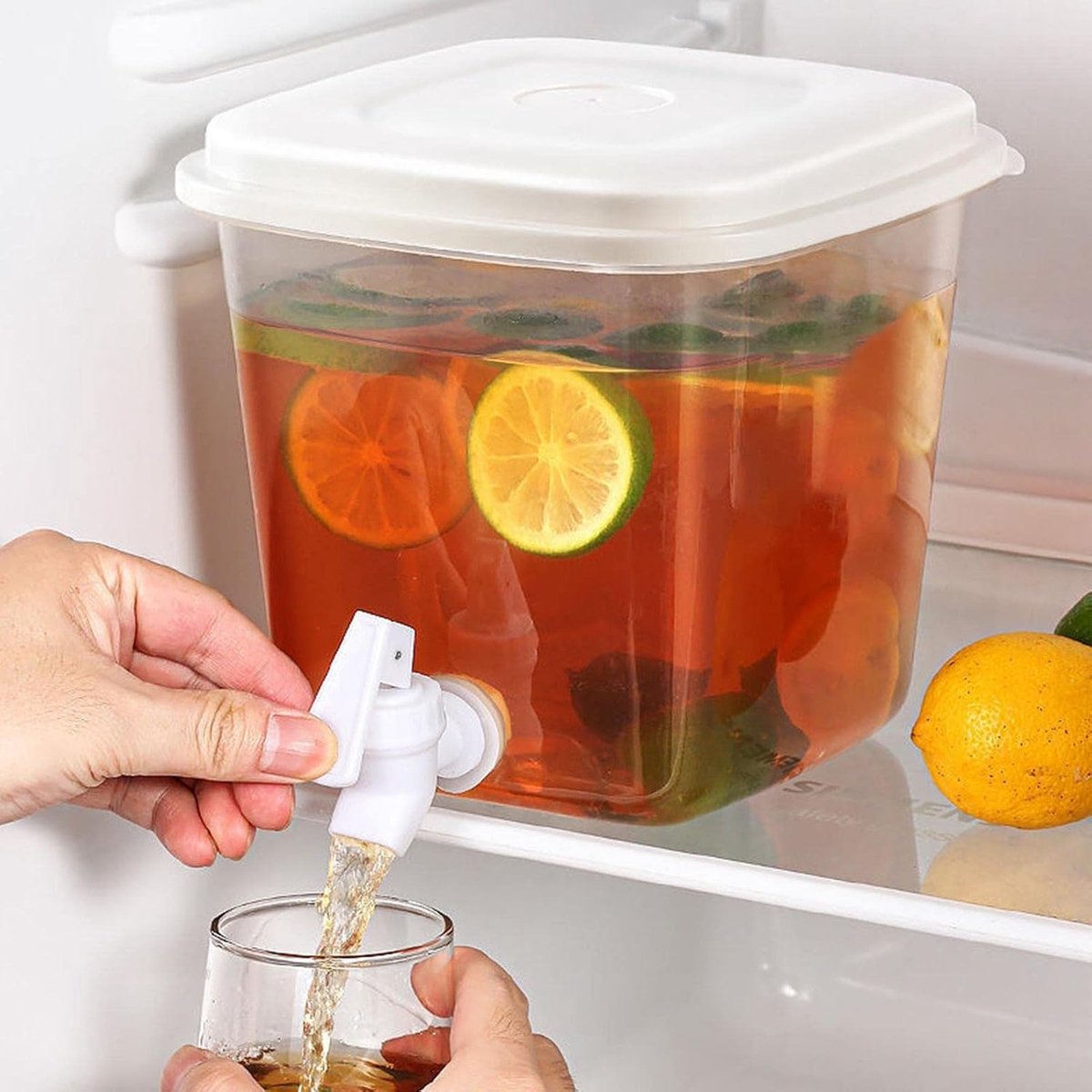 Water Dispenser - 3.5L Water Dispenser with Lid - Water Tap - Drink Bucket - Beverage Machine with Tap - Lemonade Dispensers - Lemonade Tap - Plastic Juice Dispenser - Beverage Dispensers - Juice Dispenser - Lemonade Juice Party Cocktail Cold Water Jug
