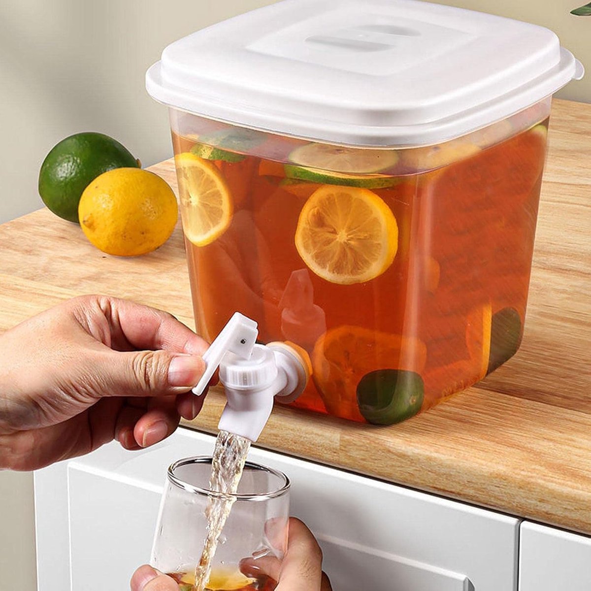 Water Dispenser - 3.5L Water Dispenser with Lid - Water Tap - Drink Bucket - Beverage Machine with Tap - Lemonade Dispensers - Lemonade Tap - Plastic Juice Dispenser - Beverage Dispensers - Juice Dispenser - Lemonade Juice Party Cocktail Cold Water Jug
