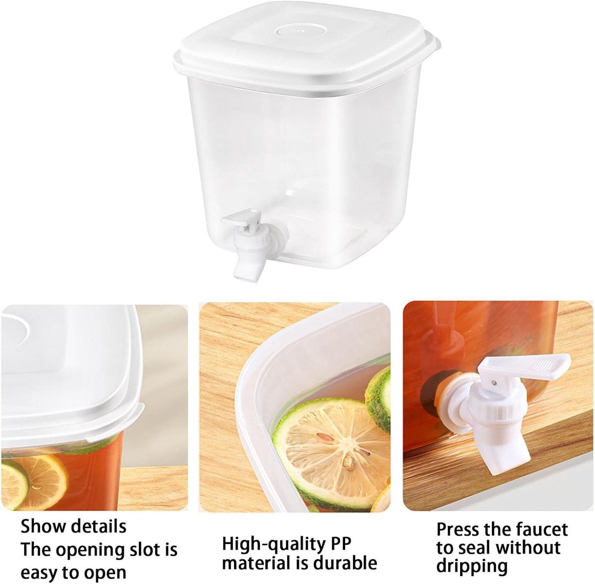 Water Dispenser - 3.5L Water Dispenser with Lid - Water Tap - Drink Bucket - Beverage Machine with Tap - Lemonade Dispensers - Lemonade Tap - Plastic Juice Dispenser - Beverage Dispensers - Juice Dispenser - Lemonade Juice Party Cocktail Cold Water Jug