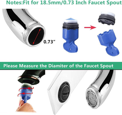 Set of 8 pieces - water-saving aerator - tap screen aerator - tap aerator - tap attachment - universal tap attachment - 18.5mm - blue - ABS - tap connector