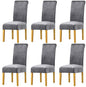 Chair Covers - Set of Velvet Chair Covers - Gray Chair Covers - Stretch Dining Chair Covers - Set of 6