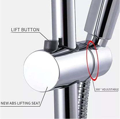 Shower Rod Slide Rail - 24mm Diameter - Handheld Shower Head Holder - Adjustable - ABS Material - Handheld Shower Head - Shower Head - Shower Head Holder - Handheld Shower Head Holder - Shower - Bathroom - Silver - Universal - Suitable for shower rods - E