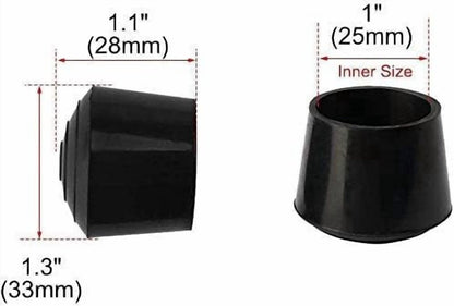 Chair Leg Covers - 12-Piece Rubber Chair Leg Covers - Chair Covers - 1 Inch Chair Leg Covers - Black