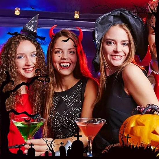 Set of 4 pairs of vampire teeth - 4 sizes - Halloween cosplay vampire teeth - Includes 5g teeth gum - Great for cosplay at parties - Halloween - Demon - Witch