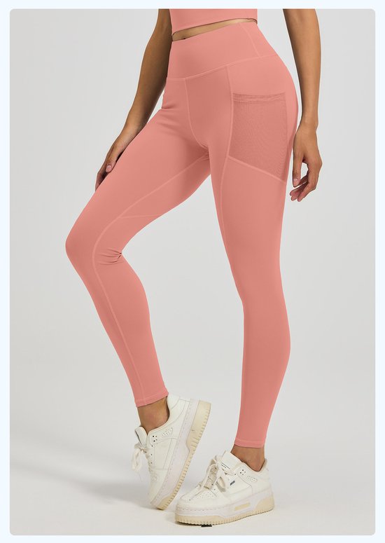 Slim Fit Sports Pants - High Waist Yoga Pants with Side Pockets - Soft and Stretchy Blended Fabric, Breathable and Comfortable - Skinny Fit with Elastic Waist - Suitable for Yoga, Fitness, Walking and Daily Use (Light Pink, Size XXL)