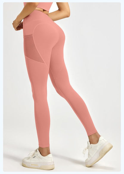 Slim Fit Sports Pants - High Waist Yoga Pants with Side Pockets - Soft and Stretchy Blended Fabric, Breathable and Comfortable - Skinny Fit with Elastic Waist - Suitable for Yoga, Fitness, Walking and Daily Use (Light Pink, Size XXXL)