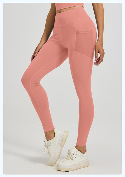 Slim Fit Sports Pants - High Waist Yoga Pants with Side Pockets - Soft and Stretchy Blended Fabric, Breathable and Comfortable - Skinny Fit with Elastic Waist - Suitable for Yoga, Fitness, Walking and Daily Use (Light Pink, Size XXXL)