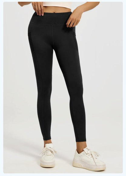 Slim Fit Sports Pants - High Waist Yoga Pants with Side Pockets - Soft and Stretchy Blended Fabric, Breathable and Comfortable - Skinny Fit with Elastic Waist - Suitable for Yoga, Fitness, Walking and Daily Use (Black, Size XXXL)