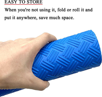Swimming Pool Ladder Mat, Non-Slip Protective Step Pad for Above-Ground Pool Ladders with Textured Grip Surface, Blue, 152 x 23 cm