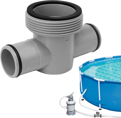 P61408 Three-Way Pool Hose Connector, Replacement T-Joint with O-Rings for Bestway, Coleman and Intex Filter Pumps, 1.5 inch to 1.25 inch