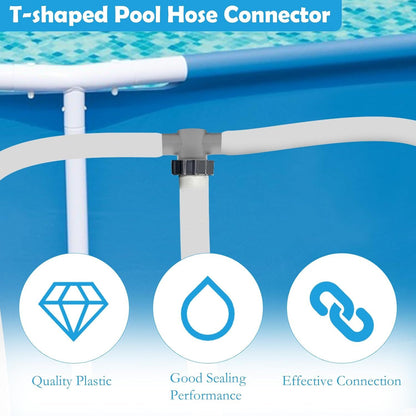 P61408 Three-Way Pool Hose Connector, Replacement T-Joint with O-Rings for Bestway, Coleman and Intex Filter Pumps, 1.5 inch to 1.25 inch