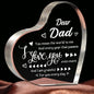 Heart-Shaped Acrylic Dad Plaque, Dear Dad Keepsake Desk Decoration and Gift from Daughter or Son for Father's Day, Birthday or Anniversary