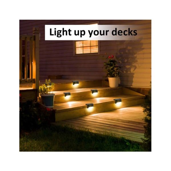 16 Pack Solar LED Deck Lights with Automatic Dusk to Dawn Sensor, Waterproof Step and Fence Lighting for Paths and Patios, Warm White
