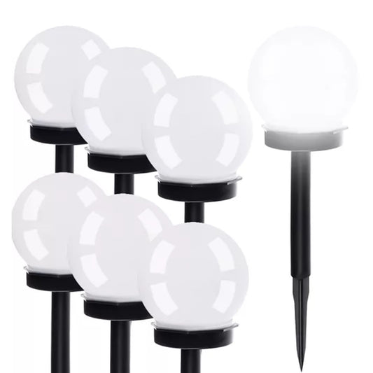 6 Pack Solar Powered Garden Stake Lights with Automatic Dusk to Dawn Sensor, IP44 Weatherproof Path Lighting, Cool White, 35 cm
