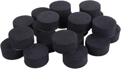 24 Pack Self-Adhesive Flower Pot Feet, Round Plant Pot Risers for Drainage, Slip Protection and Patio Protection, Black, 1.5 cm