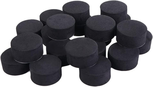24 Pack Self-Adhesive Flower Pot Feet, Round Plant Pot Risers for Drainage, Slip Protection and Patio Protection, Black, 1.5 cm