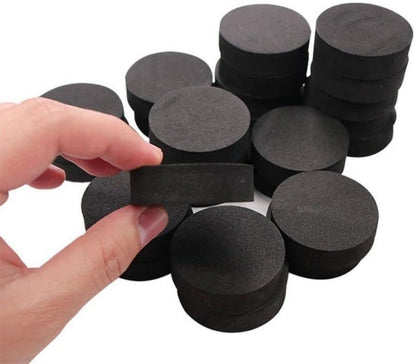 24 Pack Self-Adhesive Flower Pot Feet, Round Plant Pot Risers for Drainage, Slip Protection and Patio Protection, Black, 1.5 cm