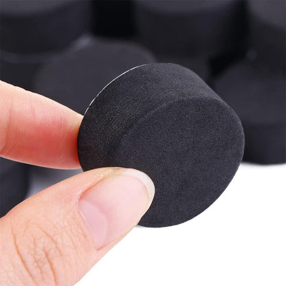 24 Pack Self-Adhesive Flower Pot Feet, Round Plant Pot Risers for Drainage, Slip Protection and Patio Protection, Black, 1.5 cm