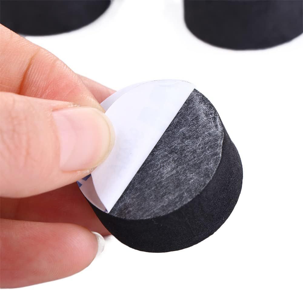 24 Pack Self-Adhesive Flower Pot Feet, Round Plant Pot Risers for Drainage, Slip Protection and Patio Protection, Black, 1.5 cm