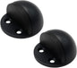 2 Pack Stainless Steel Door Stops with Rubber Buffers, Self-Adhesive or Screw Mount Wall Protectors, Matte Black, 4.8 x 2.5 cm