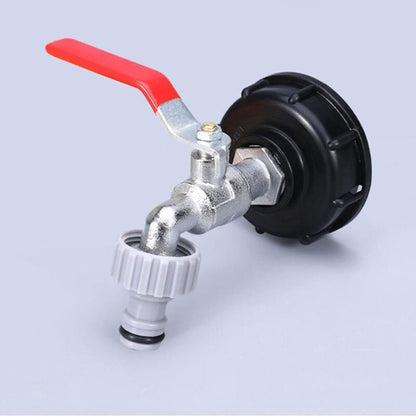 1000L Tank Tap with Hose Adapter, S60X6 IBC Tap Connection, Garden Tap for Rainwater Tank (1/2" Plastic Adapter)