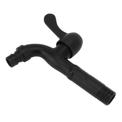 304 stainless steel wall mounted washing machine faucet- long single cold water tap, cold water use, Black Finish