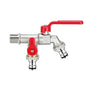 Frost-proof water tap- Outdoor tap with double outlets, leak-resistant use, frost protection, outdoor faucet protection, Silver Finish
