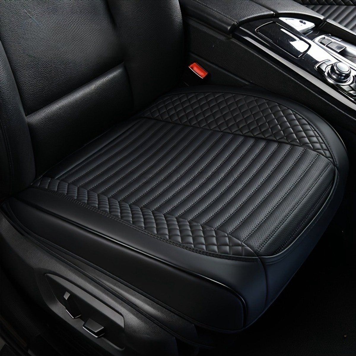 Front Seat cover, Nappa Leather Seat Cushion, Universal Car Seat Protector, Car Seat Cushion, Car Cushion, Black
