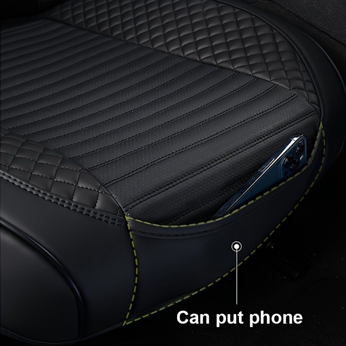 Front Seat cover, Nappa Leather Seat Cushion, Universal Car Seat Protector, Car Seat Cushion, Car Cushion, Black