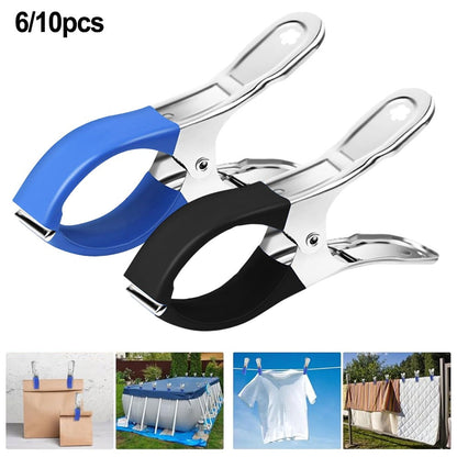 6 Pieces Windproof Pool Cover Clips For Above Ground And Hard Edged Pools, for Practical Home, Travel and Everyday Use, Blue