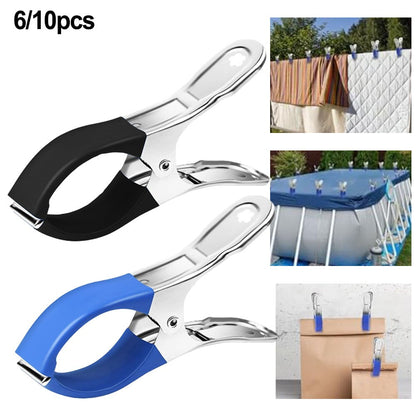 6 Pieces Windproof Pool Cover Clips For Above Ground And Hard Edged Pools, for Practical Home, Travel and Everyday Use, Blue