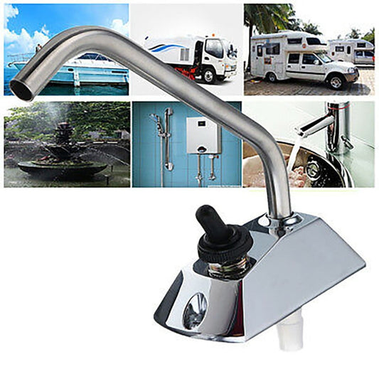 12V Galley Electric Water Pump Tap Faucet Water Tap W/ Switch for Caravan Boat