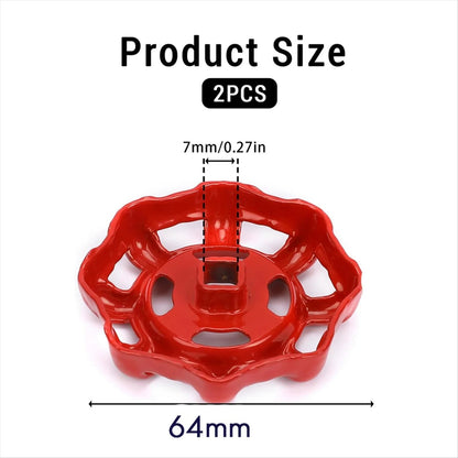 1 Pcs Outdoor Faucet Handle Spigot Handle,Hose Bib Round Wheel Rustproof Water Spigot,Outside Water Valve Replacement Parts Square Stem Hole Faucet Valve Replacement(Z1-Red) Z1-Red