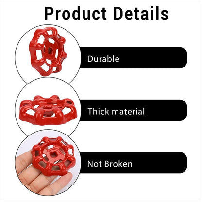 1 Pcs Outdoor Faucet Handle Spigot Handle,Hose Bib Round Wheel Rustproof Water Spigot,Outside Water Valve Replacement Parts Square Stem Hole Faucet Valve Replacement(Z1-Red) Z1-Red