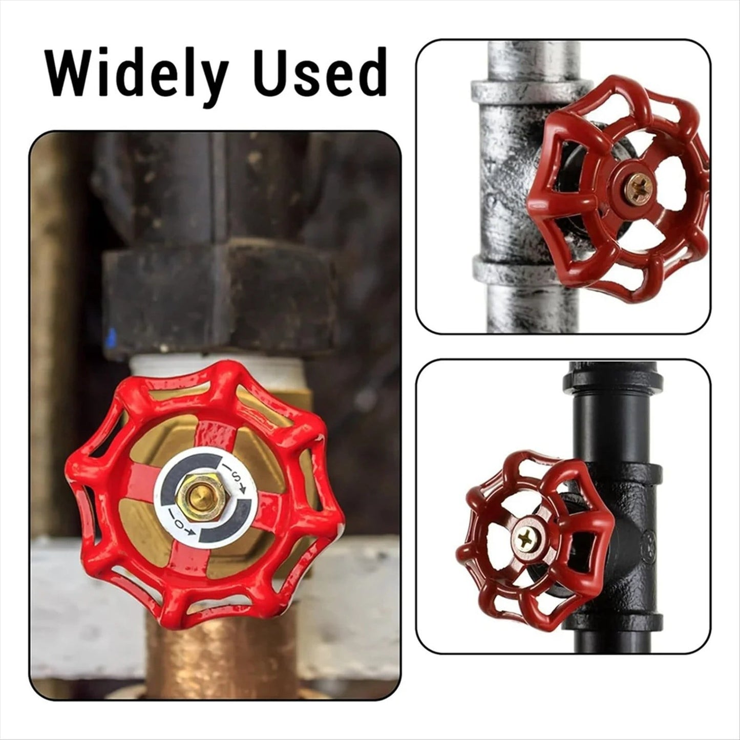 1 Pcs Outdoor Faucet Handle Spigot Handle,Hose Bib Round Wheel Rustproof Water Spigot,Outside Water Valve Replacement Parts Square Stem Hole Faucet Valve Replacement(Z1-Red) Z1-Red