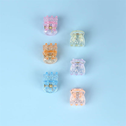Cute Tiny Hair Clips,Colorful Hair Clips,Mini Glitter Hair Clips,Plastic Claw Clip,Crystal Hair Accessory,Sparkle Clamp for Baby Kids Girls Toddler Women Thin Fine Hair (100PCS)