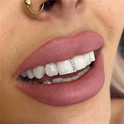 6Pcs 18K Gold Plated Hip Hop Teeth,Hip Hop Teeth Grillz Set for Men Women,Hip Hop Grills for Your Teeth Top and Bottom,Rapper Costume Cosplay Teeth Jewelry and Accessories