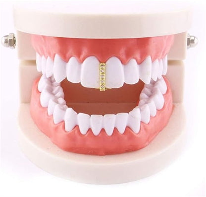 6Pcs 18K Gold Plated Hip Hop Teeth,Hip Hop Teeth Grillz Set for Men Women,Hip Hop Grills for Your Teeth Top and Bottom,Rapper Costume Cosplay Teeth Jewelry and Accessories
