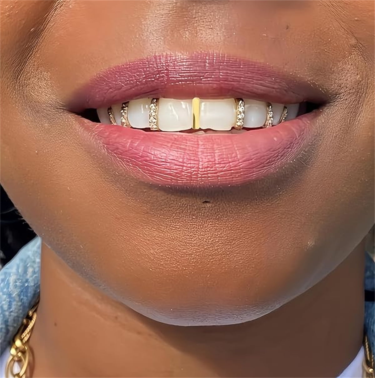 6Pcs 18K Gold Plated Hip Hop Teeth,Hip Hop Teeth Grillz Set for Men Women,Hip Hop Grills for Your Teeth Top and Bottom,Rapper Costume Cosplay Teeth Jewelry and Accessories