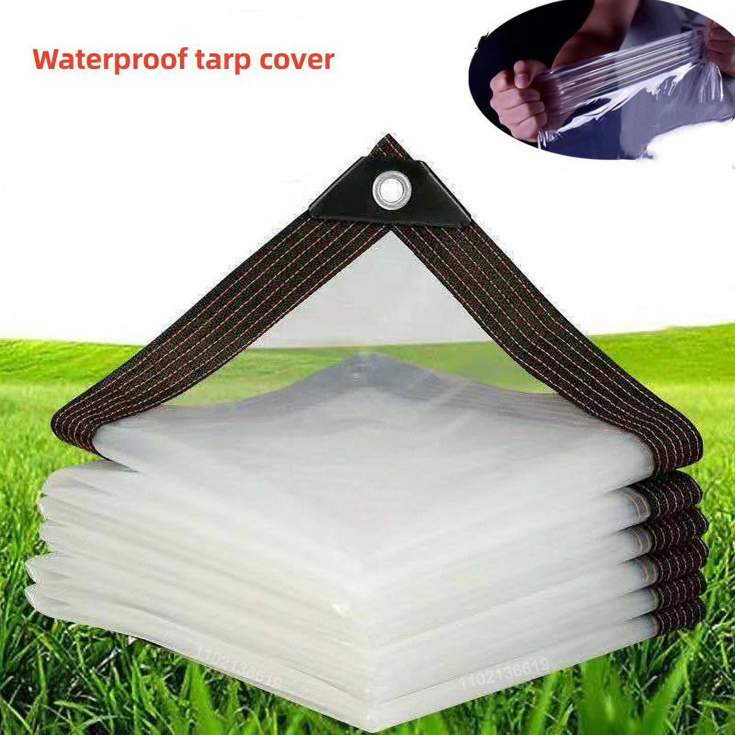 Clear Tarps Heavy Duty, Waterproof Tarpaulin Cover Greenhouse Garden Plant Patio 5 x 6.5FT 5*6.5ft