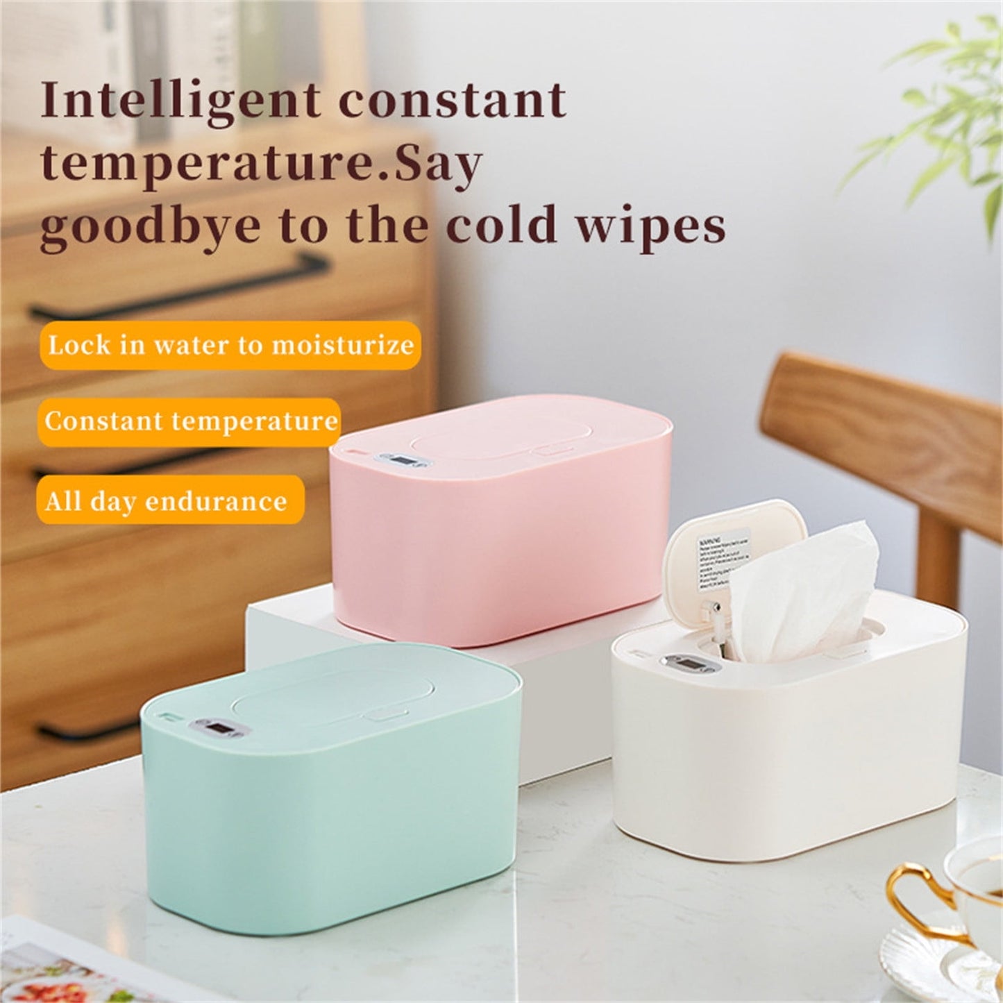 Baby Wipe Warmer Baby Wipe Heater Large Capacity Smart Wipe Warmer, Adjustable Temperature A