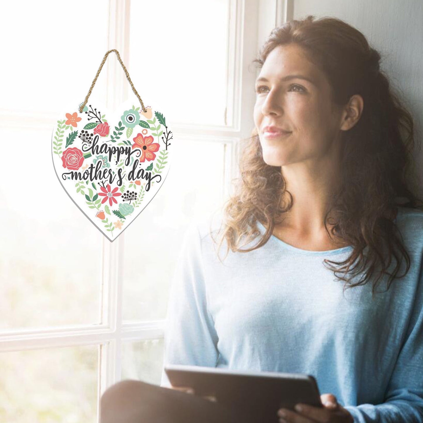 Mothers Day Gifts Mothers Day Gifts for Mom Front Door Welcome Sign - Heart-Shaped Happy Mother'S Day Sign Mothers Day Decorations O