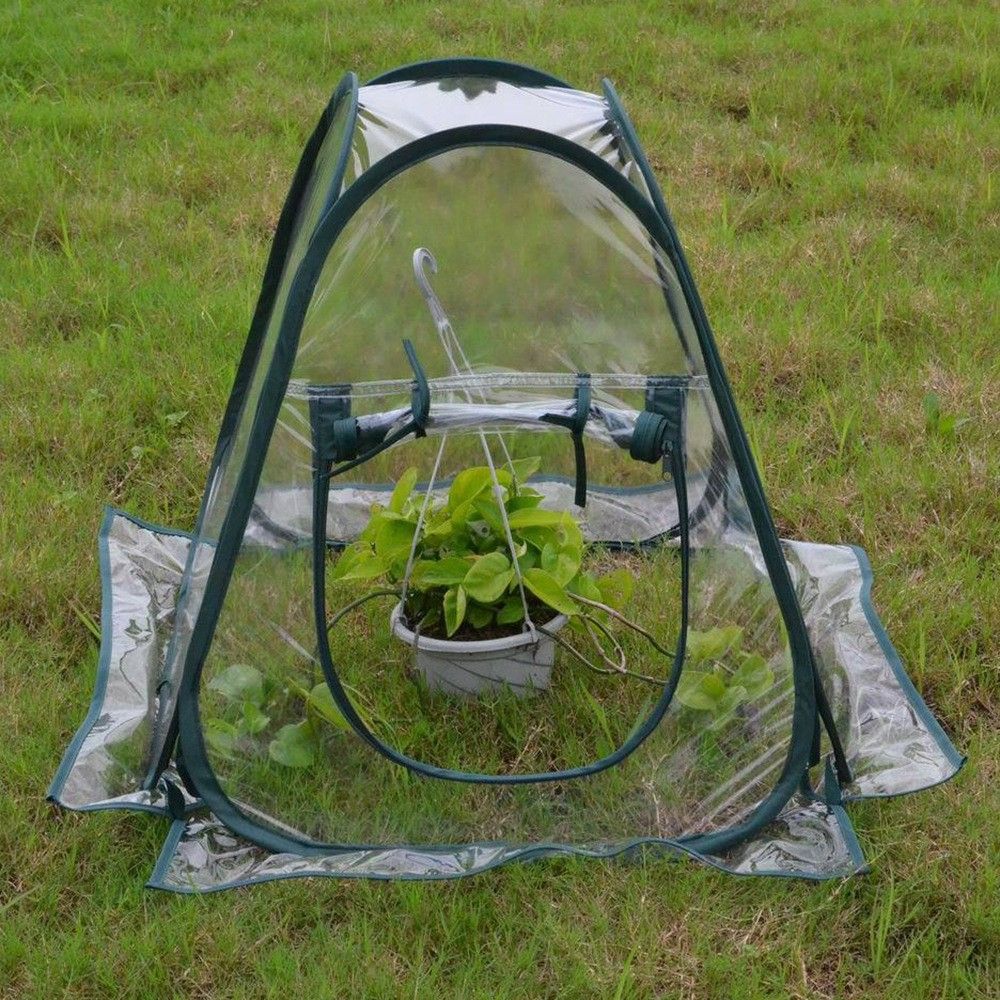 Pop Up Greenhouse Cover Flower House Mini Gardening Plant Flower Sunshine Room Room,Backyard PVC Greenhouse Cover for Cold Frost Protector Gardening Plants(70*70*80cm)