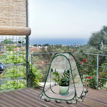 Pop Up Greenhouse Cover Flower House Mini Gardening Plant Flower Sunshine Room Room,Backyard PVC Greenhouse Cover for Cold Frost Protector Gardening Plants(70*70*80cm)