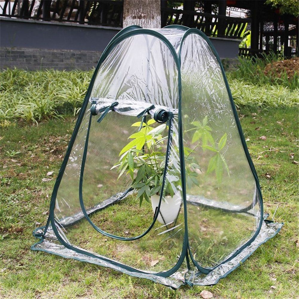 Pop Up Greenhouse Cover Flower House Mini Gardening Plant Flower Sunshine Room Room,Backyard PVC Greenhouse Cover for Cold Frost Protector Gardening Plants(70*70*80cm)