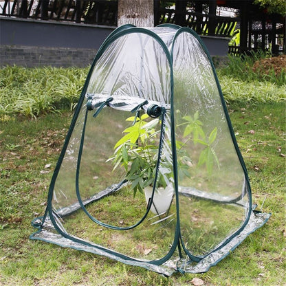 Pop Up Greenhouse Cover Flower House Mini Gardening Plant Flower Sunshine Room Room,Backyard PVC Greenhouse Cover for Cold Frost Protector Gardening Plants(70*70*80cm)